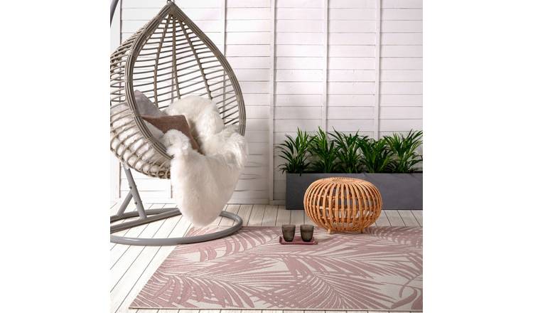 Mega Flooring Pink Modern Nature Print Rug - 160 x 230cm