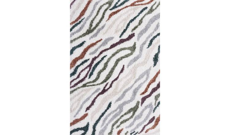 The Rugs Multicoloured Moodi Abstract Shaggy Rug - 80 x 150cm