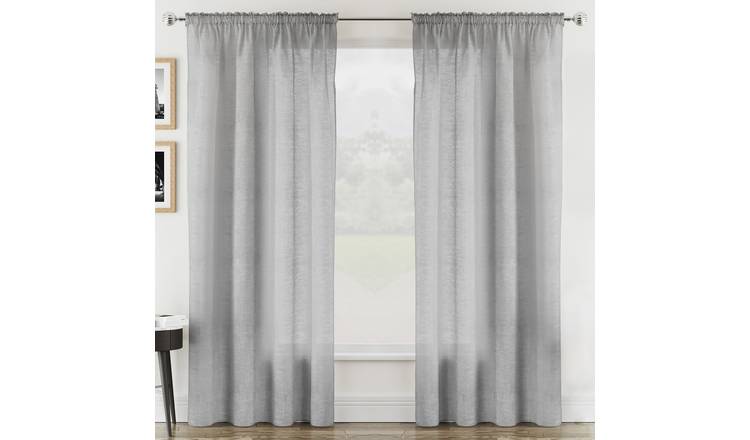 Tyrone Textiles Rhodes Rod Pocket Sheer Voile Panels - 140 x 137cm - Silver