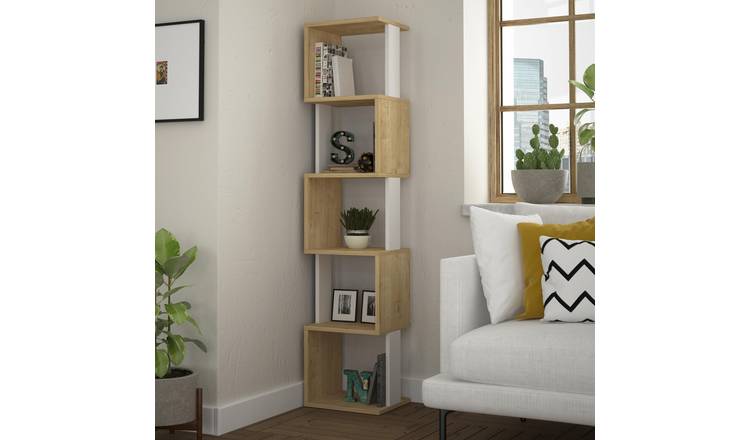 Decortie Piri Particleboard Bookcase - Oak & White