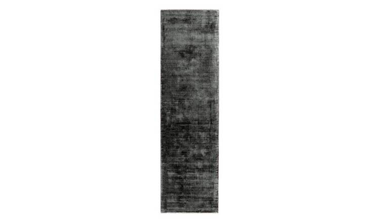 Mega Flooring Black Handmade Plain Runner - 66 x 240cm
