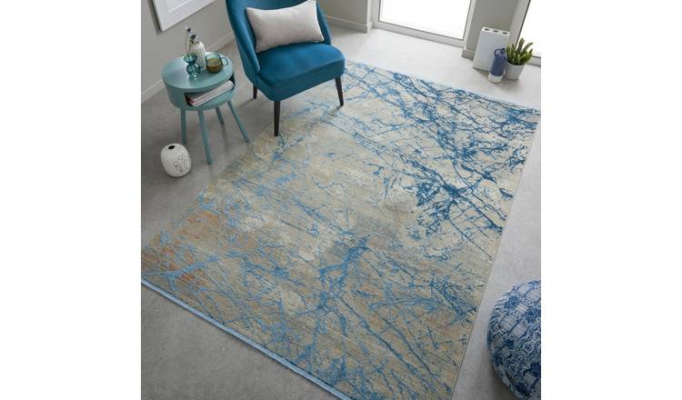 Mega Flooring Blue Kilim Abstract Rug - 120 x 180cm