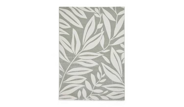 Mega Flooring Green Modern Nature Print Rug - 80 x 150cm