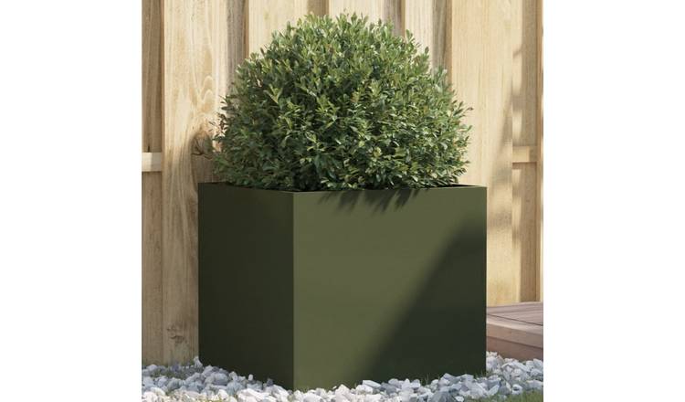Walplus Steel Garden Planter - Olive Green - 49 x 47 x 46 cm