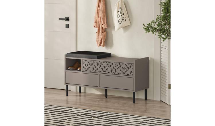 Decortie Heaton Particleboard Storage Bench - Mocha
