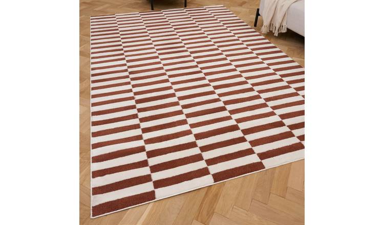 The Rugs Terracotta Loft Striped Rug - 80 x 150cm