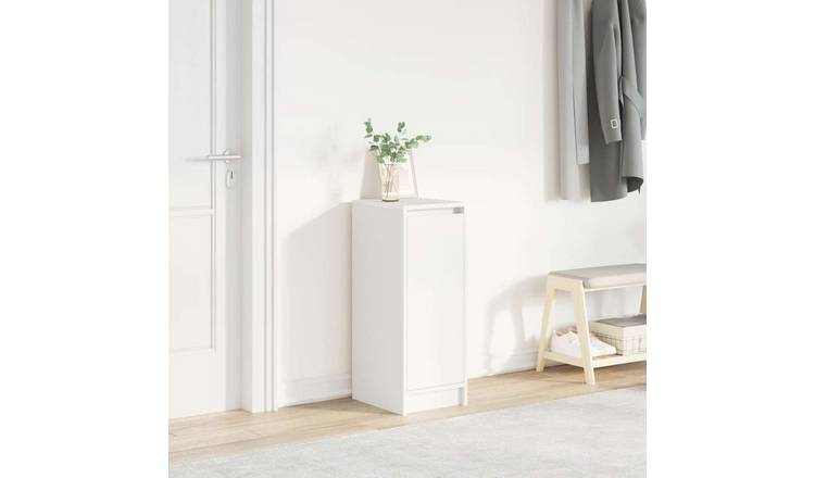 Walplus Engineered Wood Shoe Cabinet - White - 29.5 x 34 x 76 cm