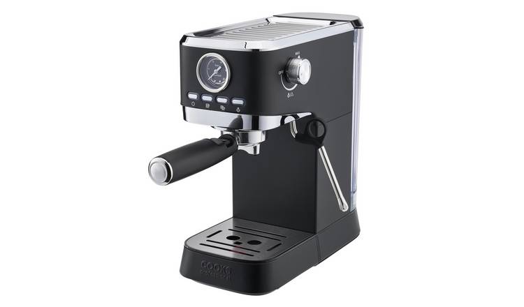 Cooks Professional 20 Bar Espresso Coffee Machine with Steam Wand - Black