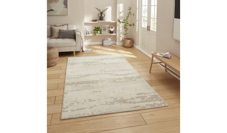Mega Flooring White Modern Abstract Rug - 120 x 170cm