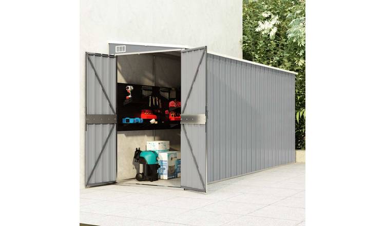 Walplus Garden Shed Large Garden Shed Rectangular - Grey - 178 cm