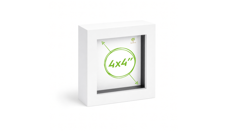 Nicola Spring 3D Box Photo Frame - 4 x 4" - White