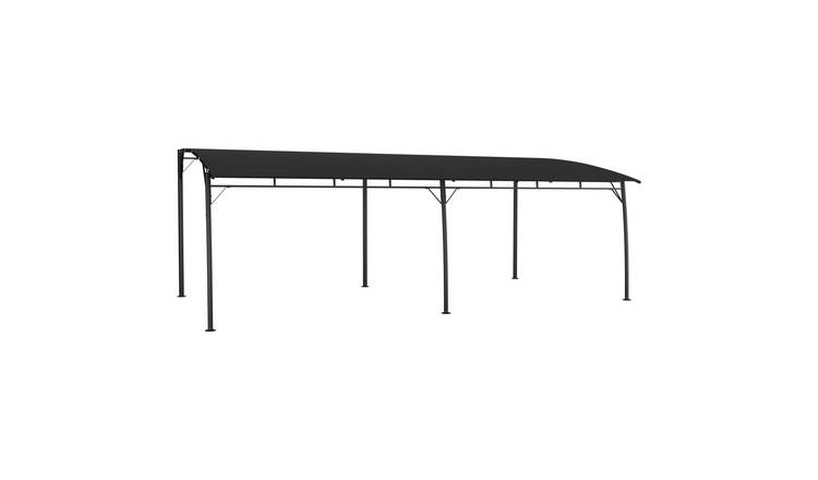 Walplus 6 x 3 x 2.55 m Garden Sunshade Awning - Anthracite