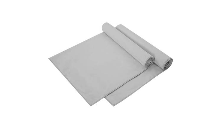Walplus Pack of 2 Polyester Sports Towels and Polyamide - Grey - 70 x 140 cm