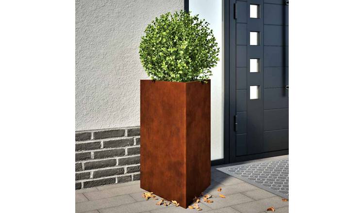 Walplus Pack of 2 Corten Steel Garden Planter - 50 x 43 x 75 cm