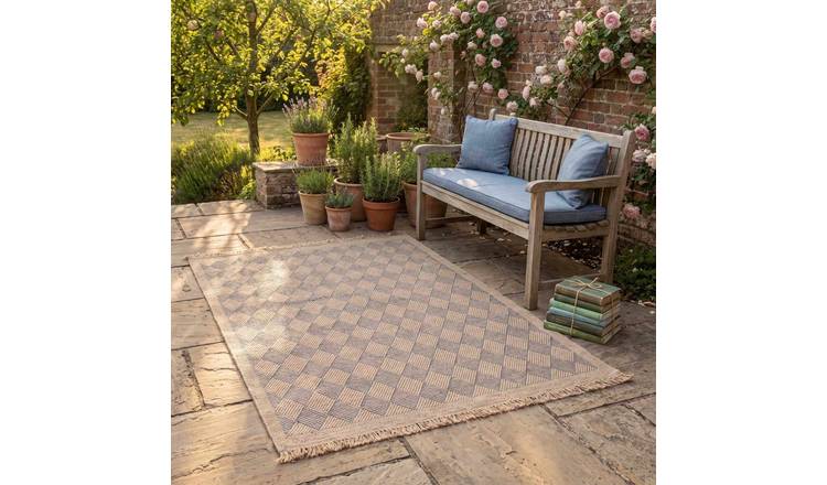 The Rugs Blue Nature Outdoor Indoor Diamond Rug - 240 x 340cm