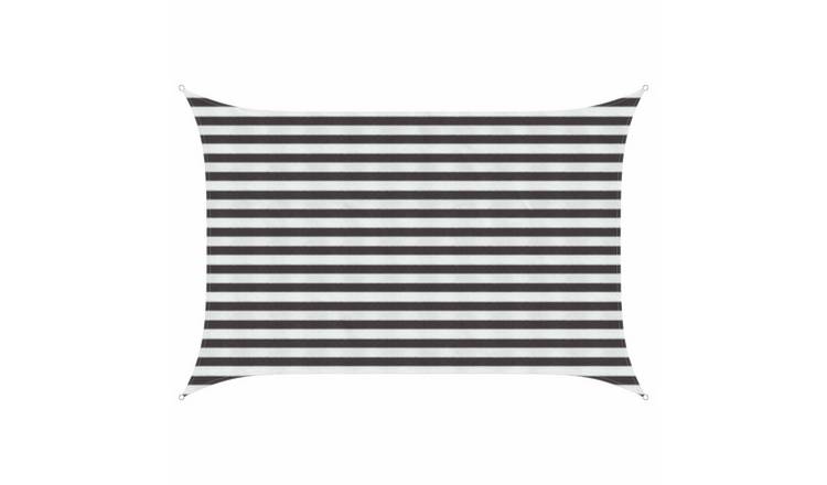 Walplus Rectangular HDPE Sun Shade Sail - Anthracite and White - 200 x 250 cm