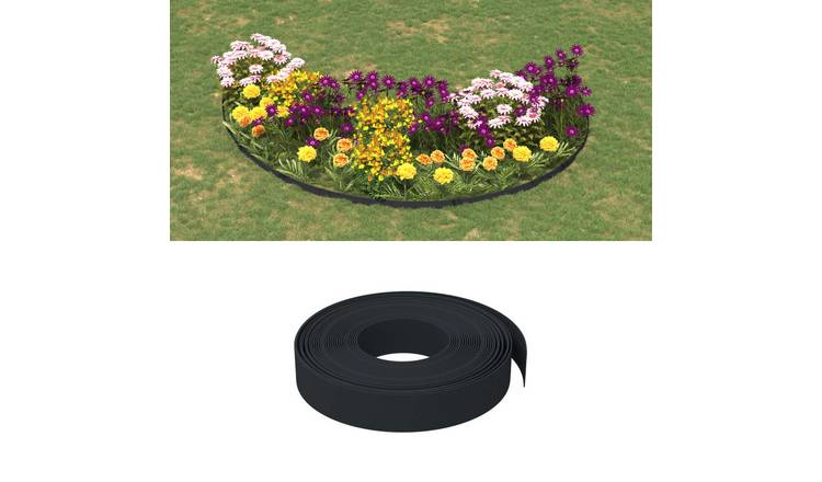 Walplus Polyethylene Garden Edging - Black - 1000 x 10 cm