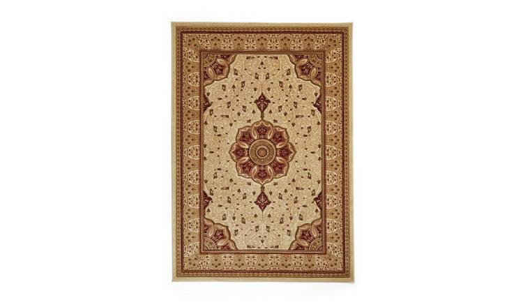 Mega Flooring White Traditional Bordered Rug - 80 x 140cm