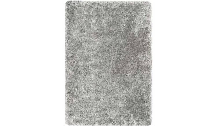 The Rugs Grey Plain Shaggy Rug - 160 x 230cm