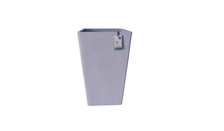 Fargro Home and Garden 34L Polystone Low Tapered Square Pot - Light Grey