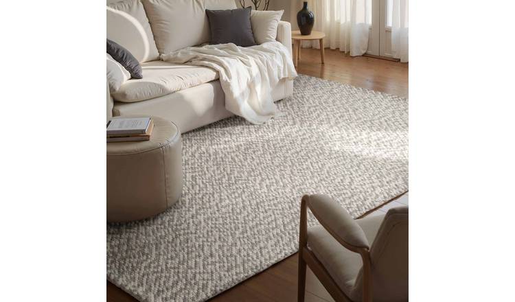 Hanse Home Grey Lyon Handwoven Wool Beans Rug - 140 x 200cm