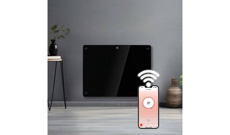 Futura 1000W Smart WiFi Electric Panel Heater - Black
