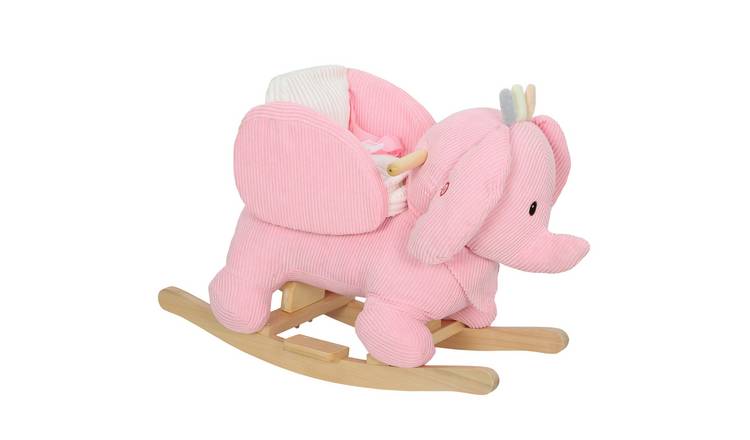 AIYAPLAY Elephant Belt Sound Effects Baby Rocking Horse - Pink