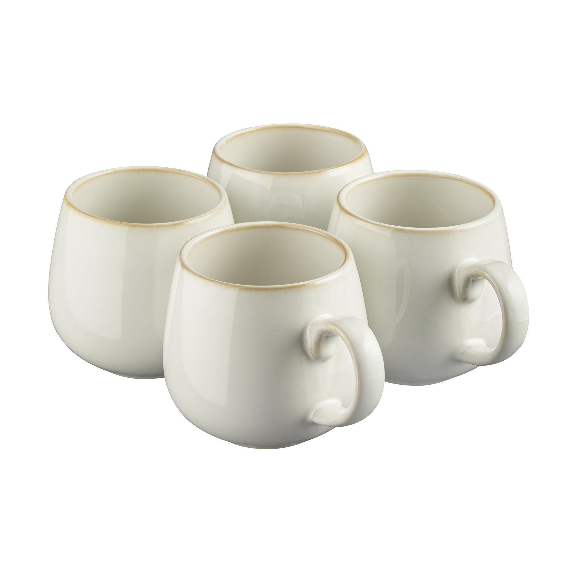 Cooks Professional Set of 4 Nordic Stoneware Tea Coffee Mugs 350ml - White - Image 1