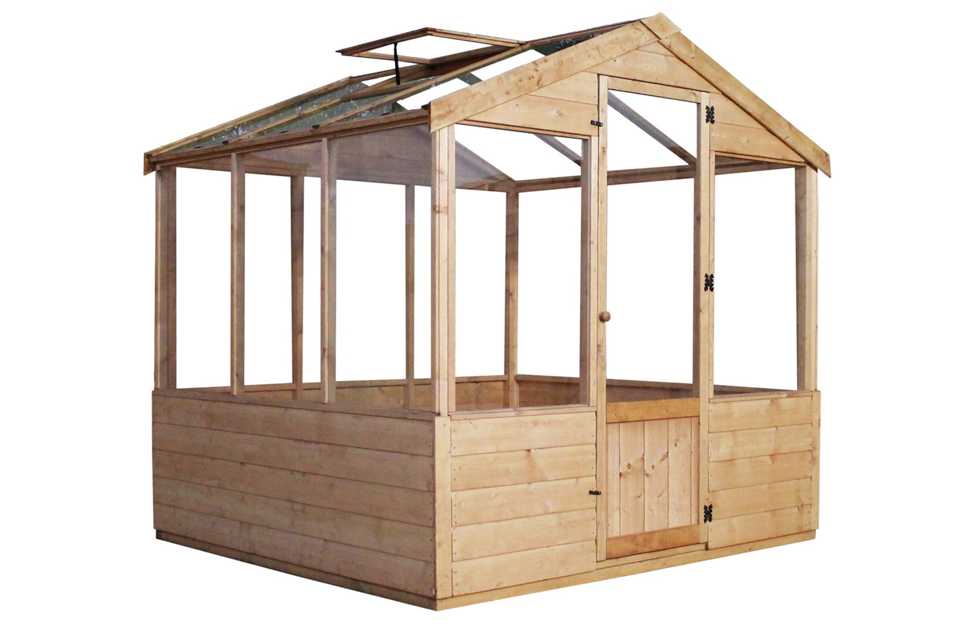 Wooden greenhouse.
