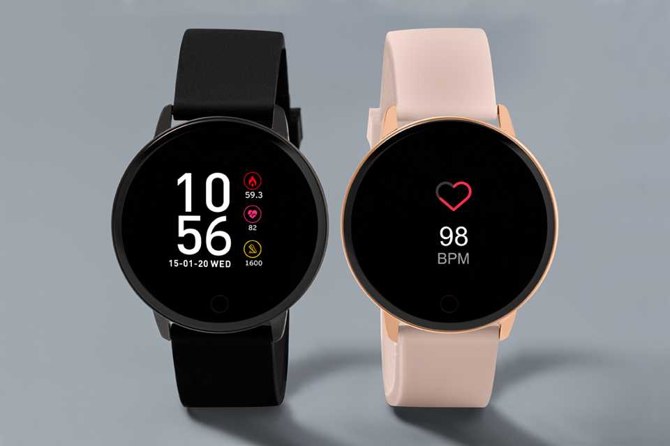 2 Reflex Active Series 5 smart watches in black and pink straps.