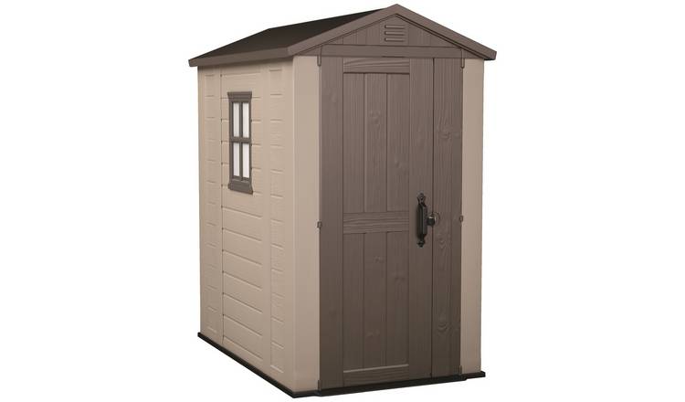 buy keter factor apex garden storage shed 4 x 6ft – beige