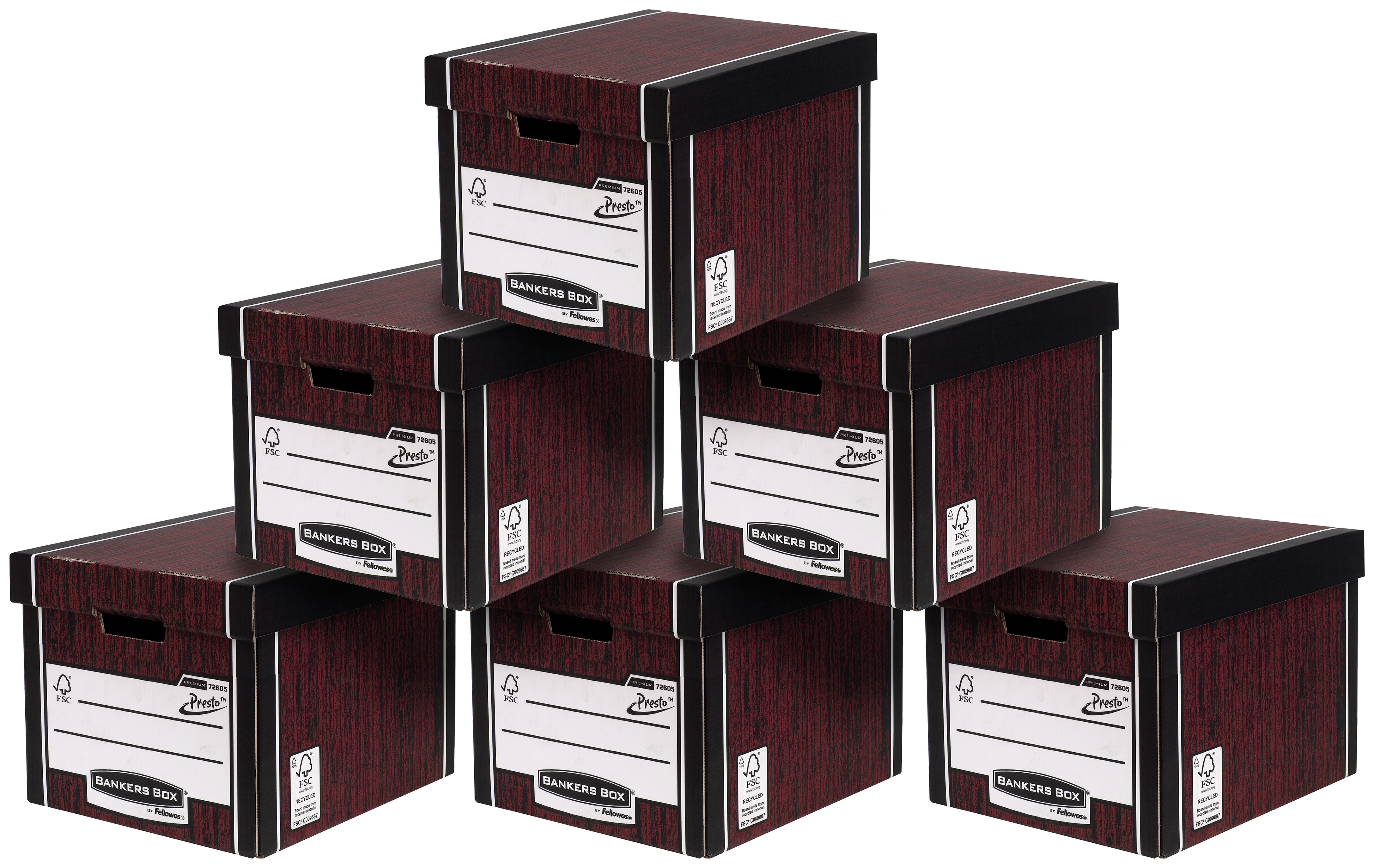Fellowes Premium Tall Document Storage Boxes 10 pk Woodgrain