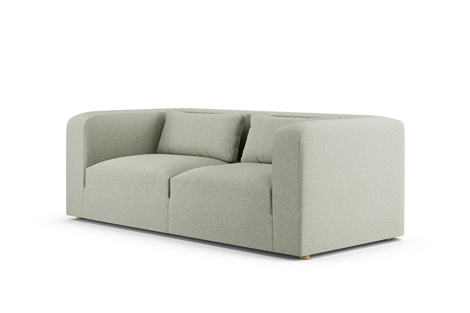 The lars sofa in sage green.