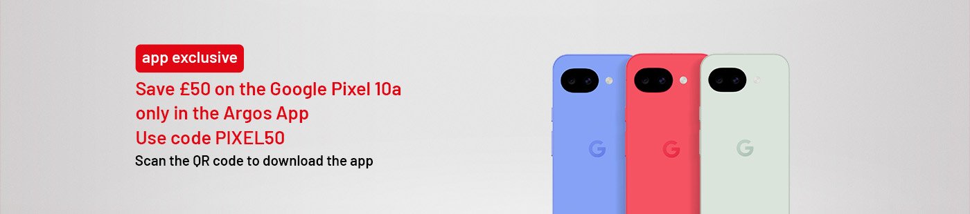 Save £50 on the Google Pixel 10a only in the Argos App Use code PIXEL5