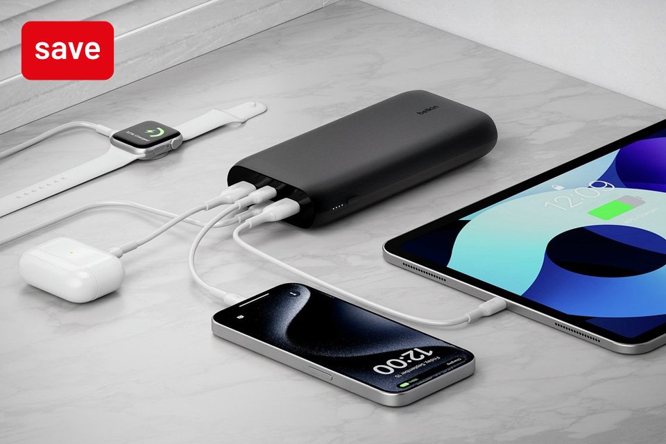 Save up to 25% on selected Belkin charging products.