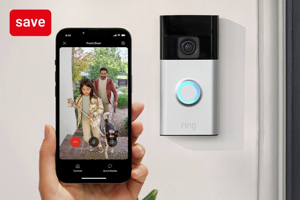 Shop our lowest price Ring battery video doorbell for £39.99.