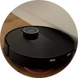 A Bosch Spotless Max Wet & Dry Robot vacuum cleaner cleaning a floor.