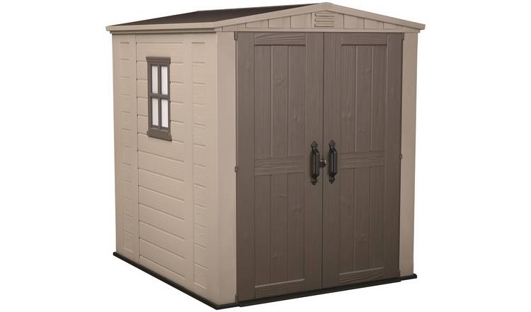 buy keter factor apex garden storage shed 6 x 6ft – beige