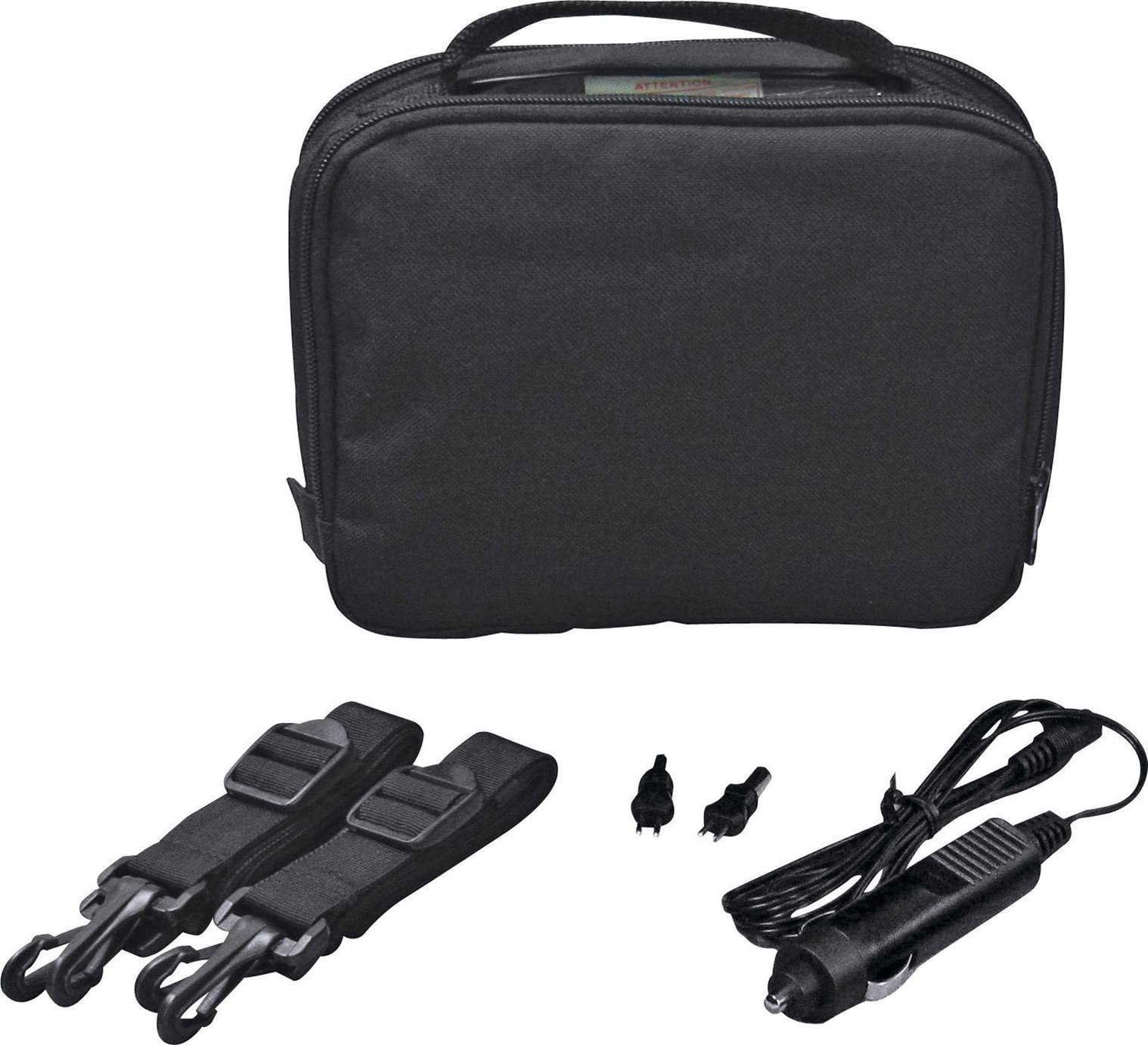 7 Inch Gadget Bag with Car Charger - Black