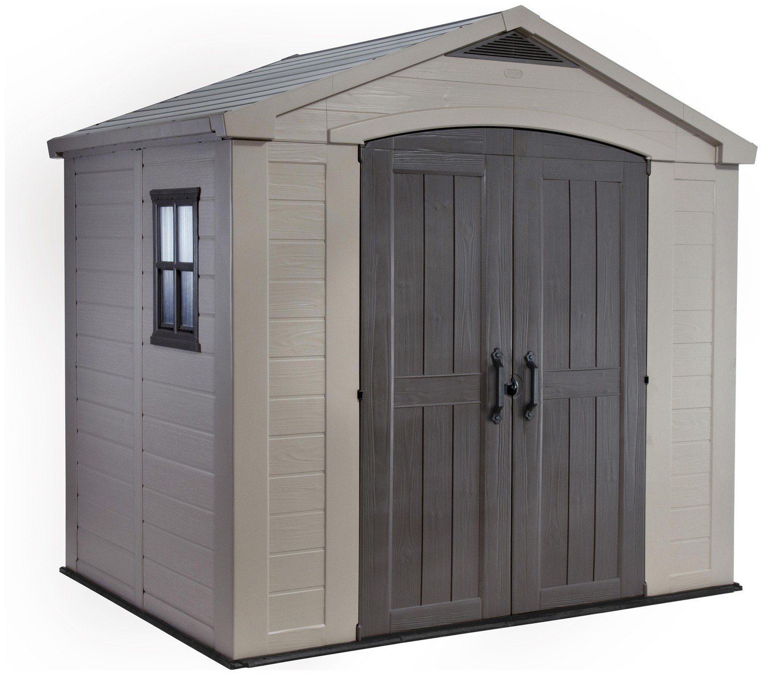 Keter Apex Plastic Beige &amp; Brown Garden Shed - 8 x 6ft 