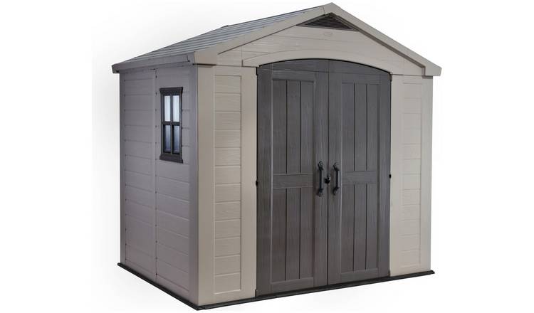 buy keter factor apex garden storage shed 8 x 6ft – beige