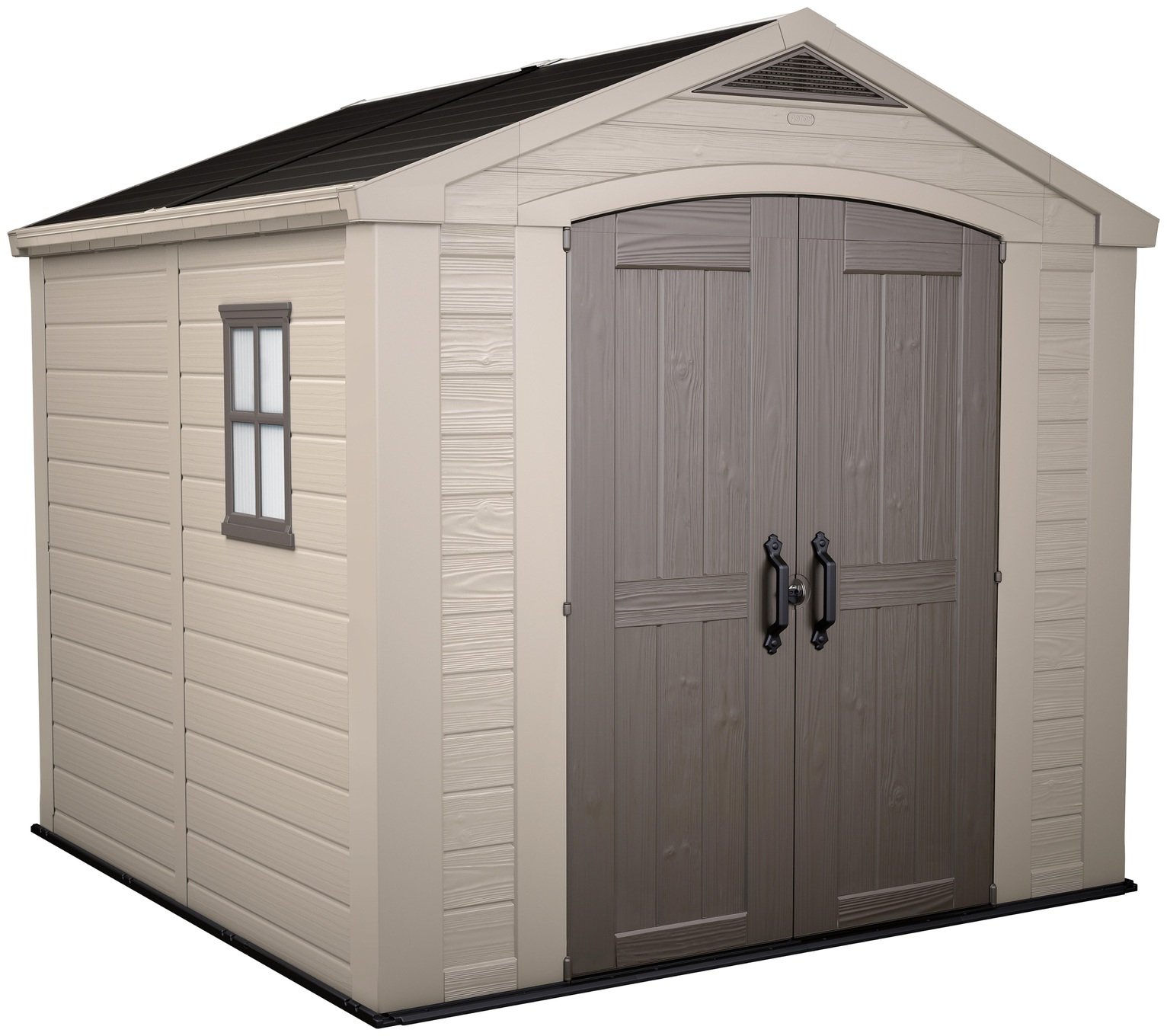 Keter Factor Apex Garden Storage Shed 8 x 8ft – Beige/Brown