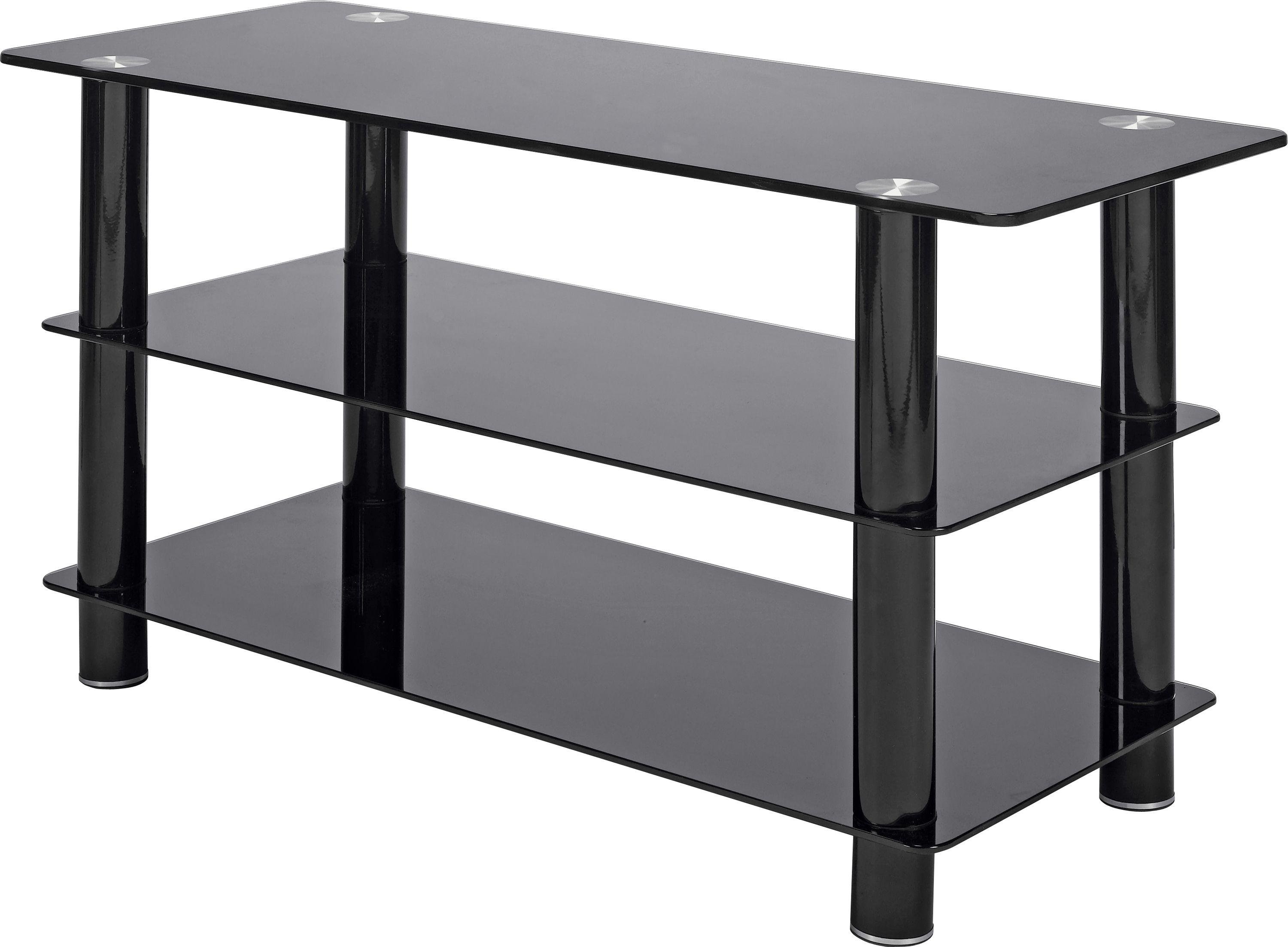 Slimline Up to 42 Inch Glass TV Stand - Black