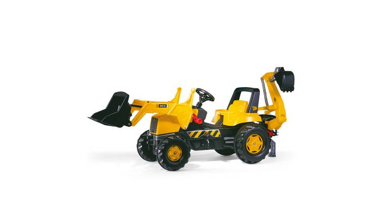 Rolly Toys JCB Ride-On Tractor with Frontloader and Rear Excavator - Yellow