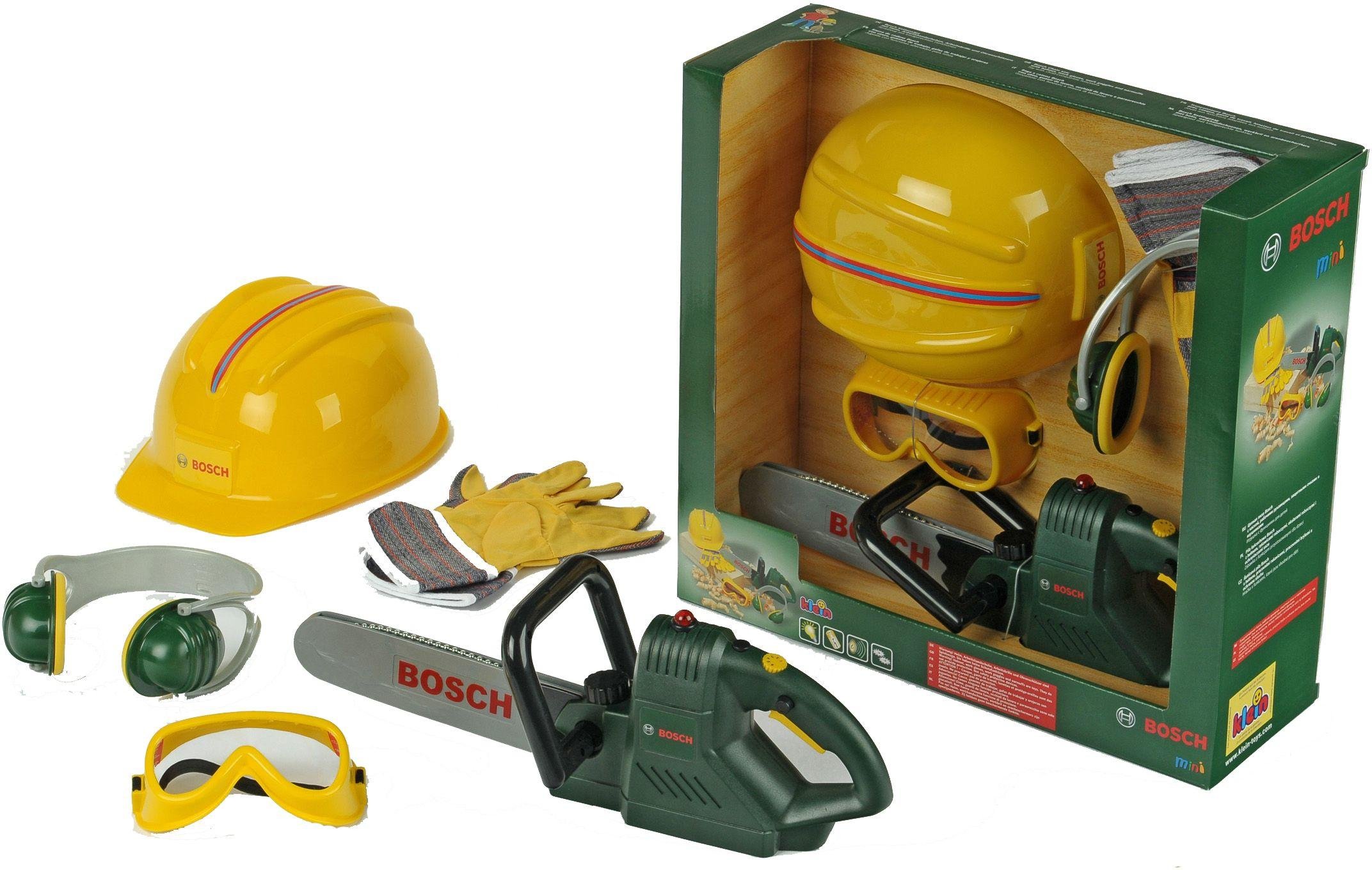 Bosch Toy Chainsaw, Helmet and Accessories