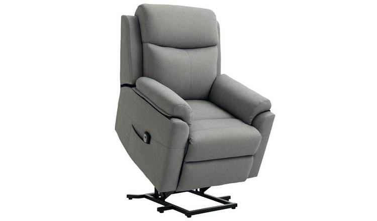 HOMCOM PU Leather Overstuffed Power Lift Chair with Thick Back - Grey