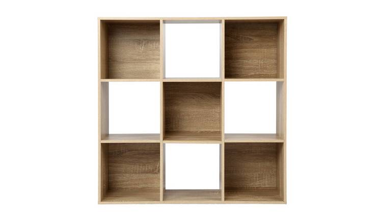 HomeGardenDirect Jane 3x3 Cube Bookcase - Oak