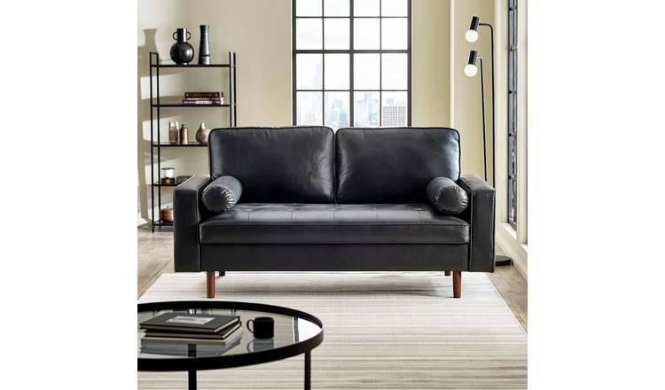 Julian Bowen Henley Faux Leather 3 Seater Sofa - Black