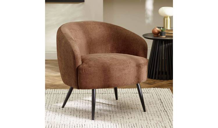 Julian Bowen Dahlia Fabric Accent Chair - Brown