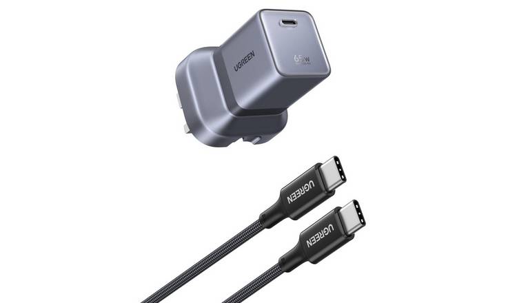 UGREEN Nexode Air 65W USB-C Mini GaN Charger with 100W 1m USB-C Cable - Grey